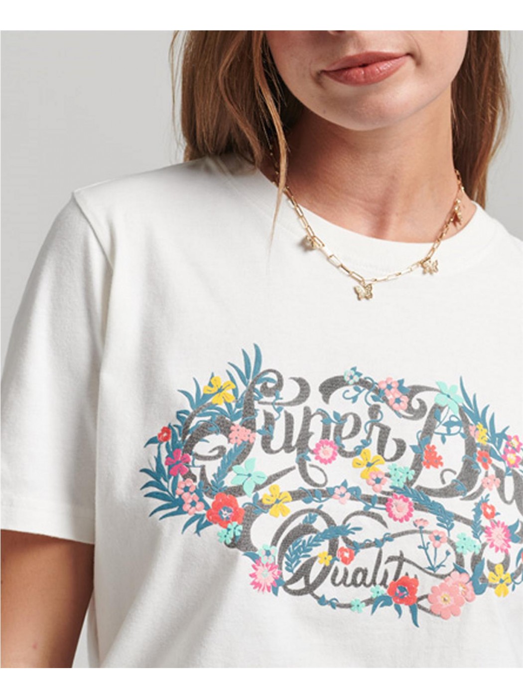 Superdry Women's Vintage Logo Neon Entry T-Shirt - Heather Blaze Grey