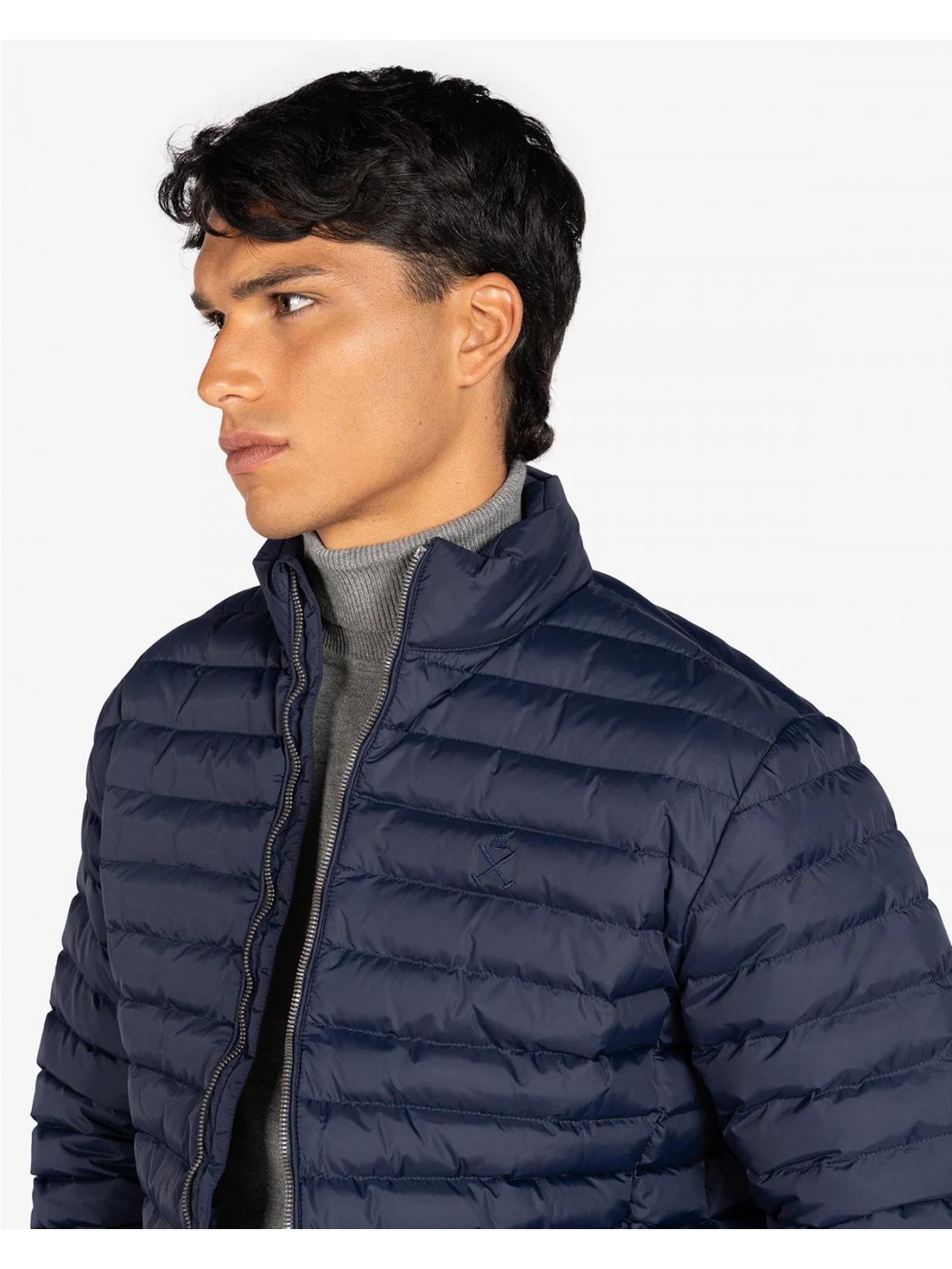 👕 Suéter Jersey Para Hombre Harper & Neyer, Cuello En V, Color Azul Marino, Tejido Ligero Y Logo Bordado