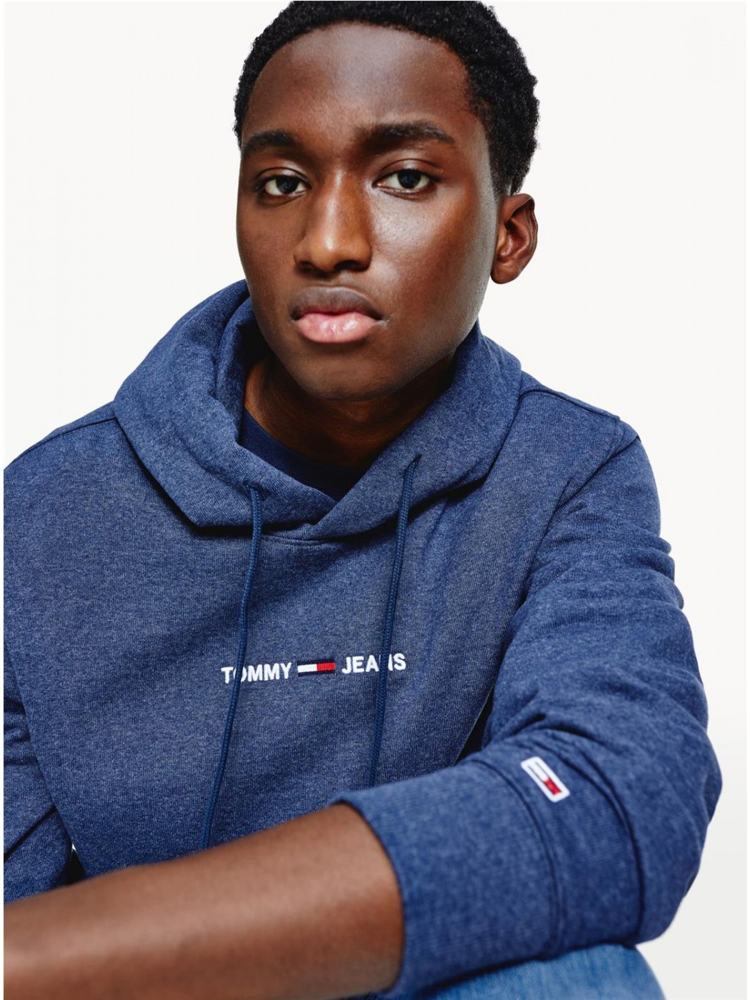 SUDADERA TOMMY JEANS CHICO AZUL LOGO HOODIE