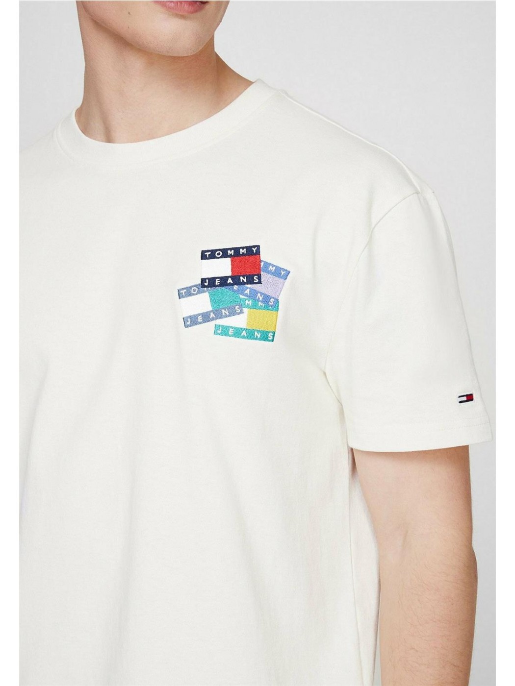 CAMISETA TOMMY JEANS HOMBRE BLANCA TJM BADGE TEE