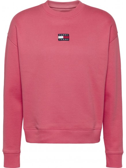 SUDADERA TOMMY JEANS MUJER ROSA TJW TOMMY CENTER BADGE CREW
