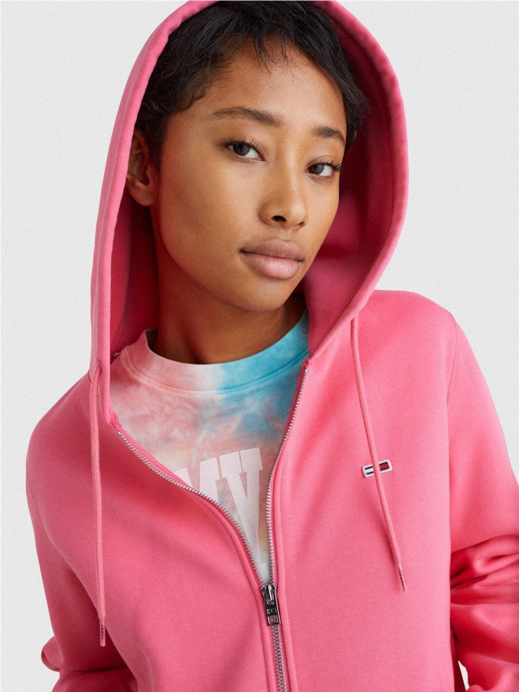 SUDADERA TOMMY JEANS MUJER ROSA CREMALLERA TJW REGULAR HOODIE ZIP