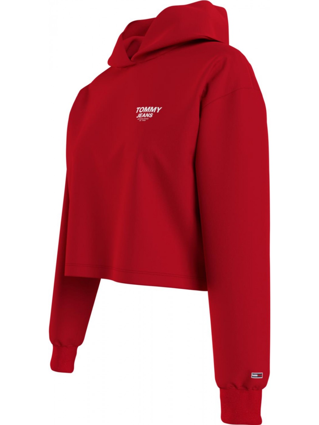 SUDADERA TOMMY JEANS MUJER ROJA TJW BXY CROP TAPING HOODIE