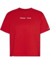 CAMISETA TOMMY JEANS MUJER TJW CLS SERIF LINEAR TEE ROJO