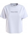 CAMISETA TOMMY JEANS MUJER TJW CLS SERIF LINEAR TEE BLANCO